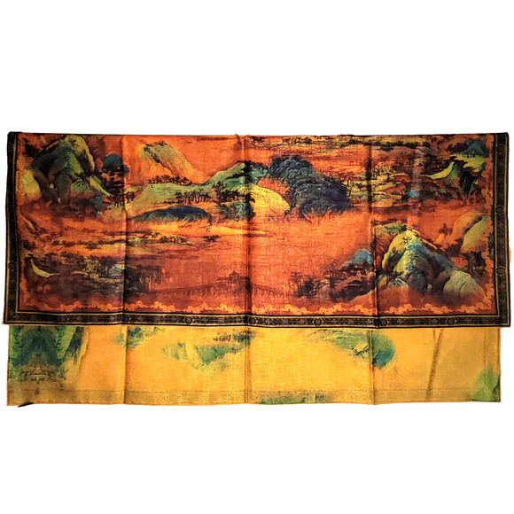 NWT Double Sided Silk Scarf 53"x53" Large Square Shawl Wrap XiangYunSha 36441 - Picture 13 of 14